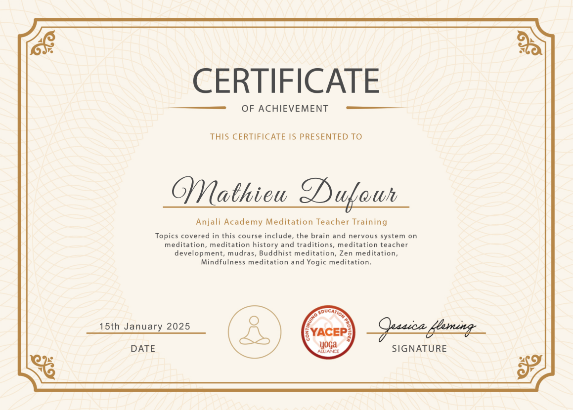 Certificat méditation